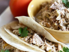 Slow Cooker Salsa Verde Pork! This recipe is so easy! The pork is so juicy and flavorful, it literally just falls apart!