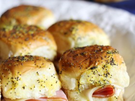 Ham and Swiss Sliders!... These are absolutely perfect finger foods for any get together or tailgate party! They disappear within minutes!
