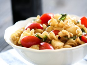 Caprese Pasta Salad from chef-in-training.com ...A simple side dish where elegance meets easy! This is perfect for upcoming summer potlucks, get togethers and BBQs!