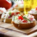 Greek Crostini from chef-in-training.com ...This appetizer is one of my new favorites! With tzatziki sauce, feta and some fresh veggies... how on earth could it go wrong?!