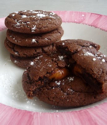 Chocolate Rolo Pudding Cookies from chef-in-training.com ....Caramel-Chocolate perfection!