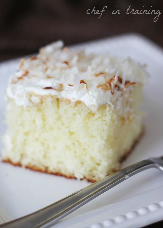 Coconut Cream Cake from chef-in-training.com ...This cake is perfection! moist, delicious SO easy to make!