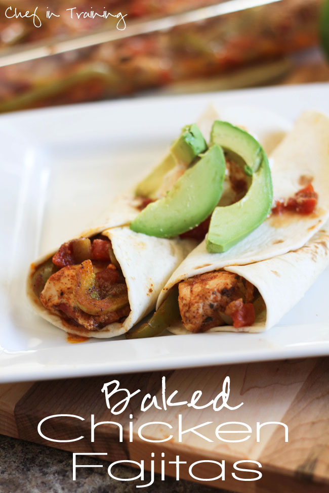 Baked Chicken Fajitas!... Healthy, delicious and SO EASY! Definitely a family favorite!