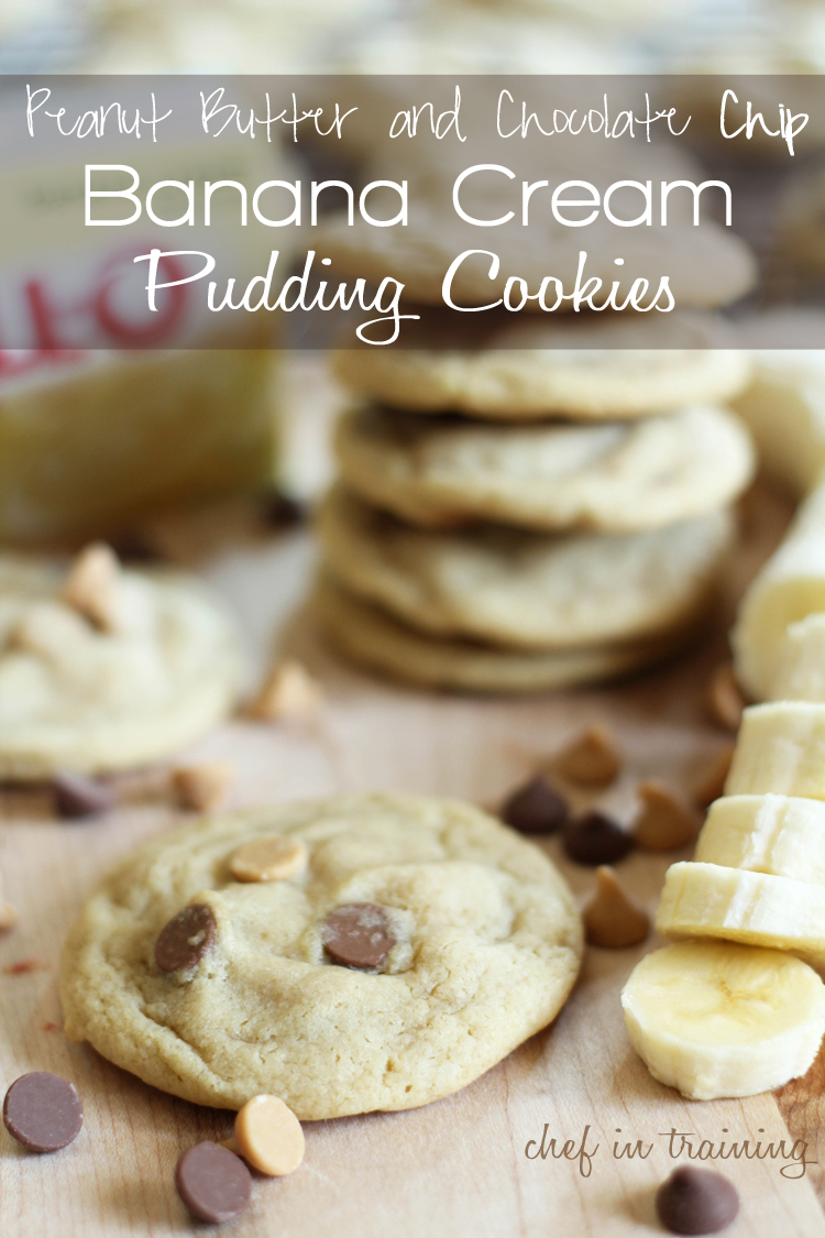 Peanut Butter And Chocolate Chip Banana Cream Pudding Cookies
