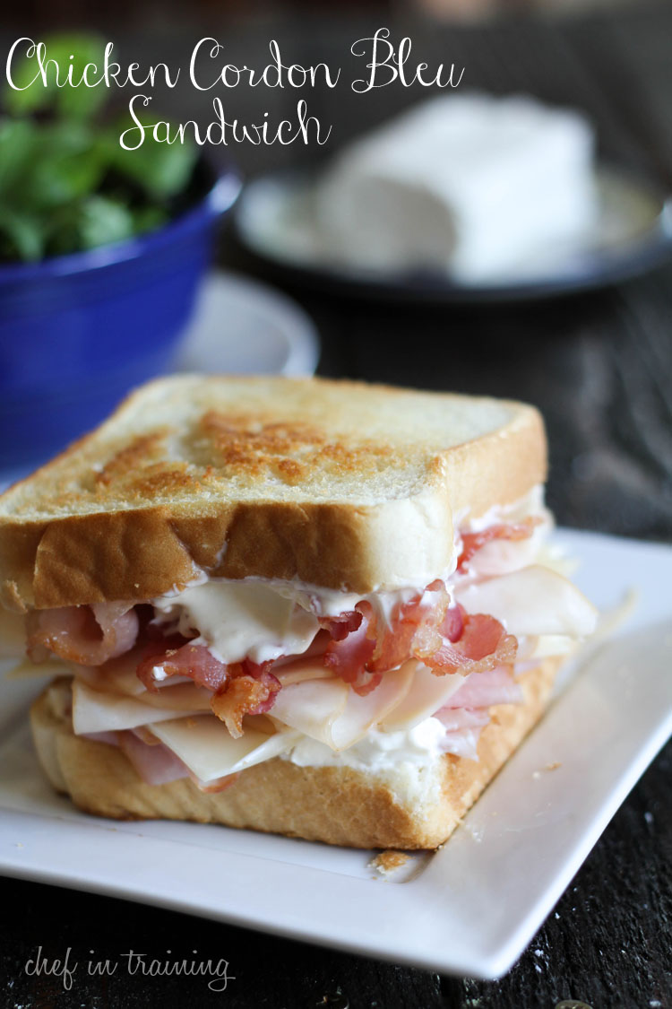 Chicken Cordon Bleu SANDWICH!... Sandwich at its finest! This recipe is so easy and literally tastes like the real deal- only with a fraction of the work! #chicken #recipe