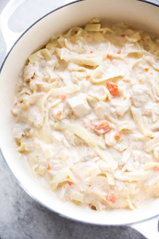 This Creamy Chicken Noodle Soup is one of my family's favorites! The flavor is perfection and the creaminess really knocks it out of the park!