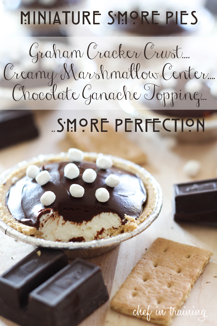 Miniature S'more Pies!... So simple to make and require no baking at all! They are absolutely delicious! #smore #dessert #recipe