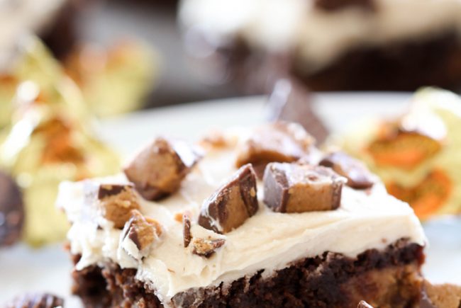 Reese’s Brownies with Peanut Butter Buttercream