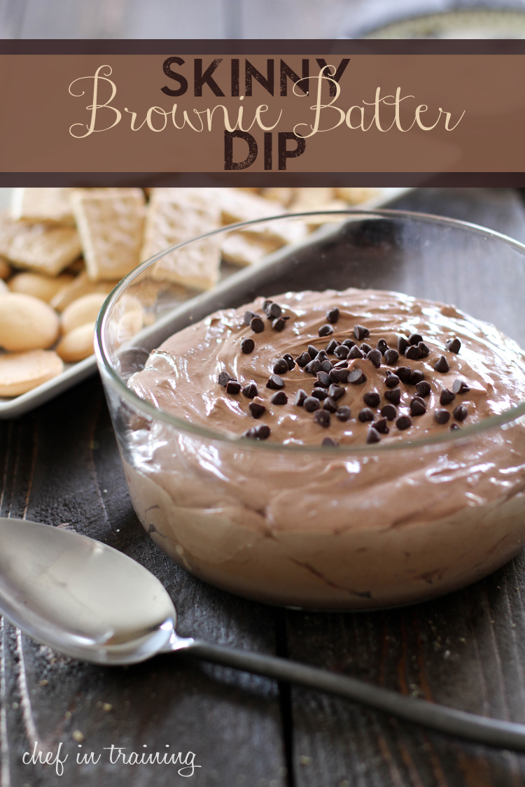 Skinny Brownie Batter Dip on chef-in-training.com ...This is a great way to hit that chocolate craving with a little less guilt! #recipe #dessert