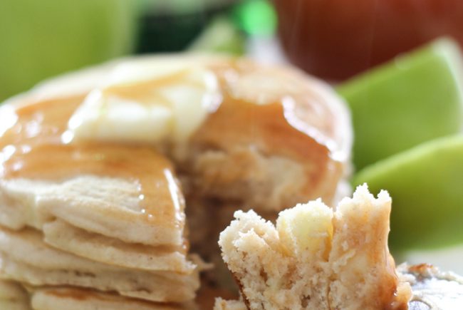 Sparkling Apple Cider Pancakes with Sparkling Apple Cider Syrup