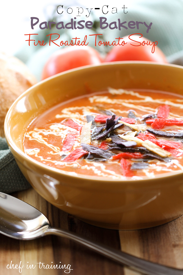Copy-Cat Paradise Bakery Fire Roasted Tomato Soup on chef-in-training.com ...This soup is one of my new favorites! So easy and so delicious! #recipe #soup
