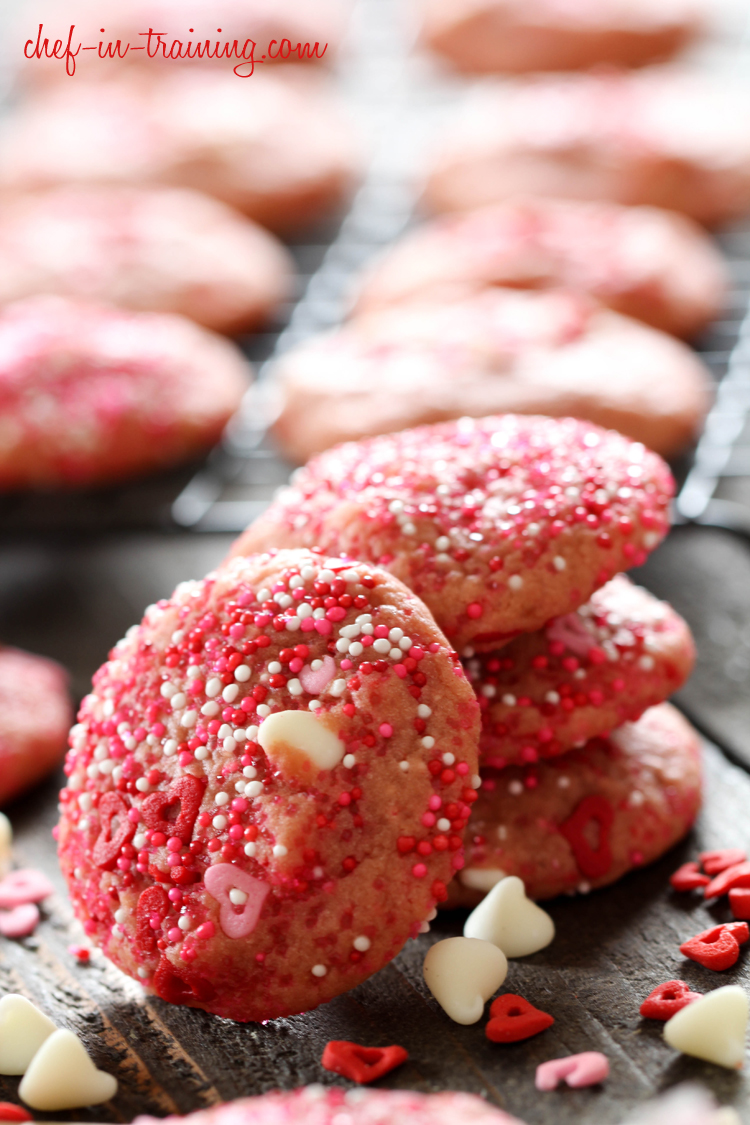 Sweetheart Raspberry Pudding Cookies on chef-in-training.com ...A sweet, easy and delicious treat that is perfect for Valentines Day! #recipe #dessert #cookie