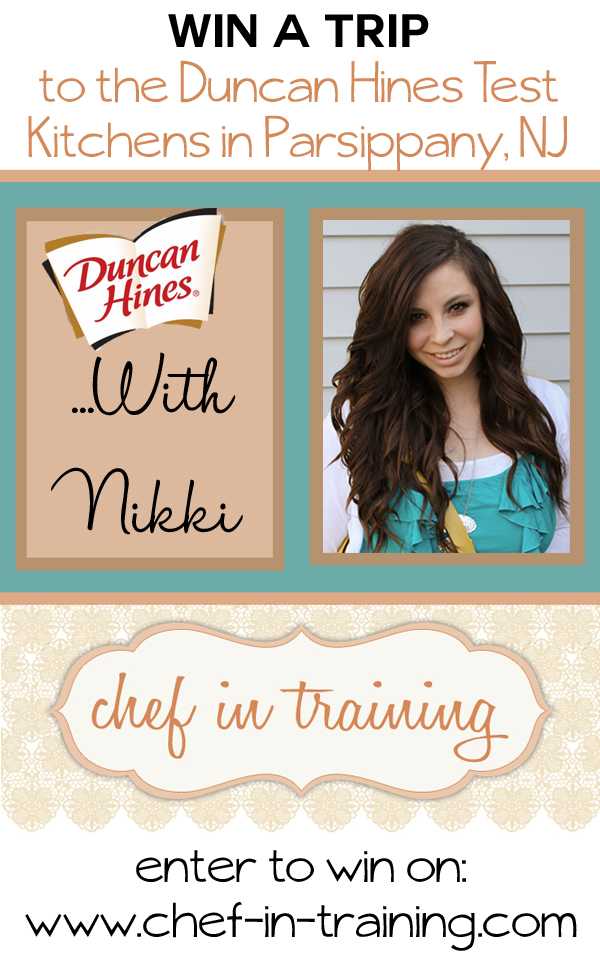 Come enter for your chance to win a trip to the Duncan Hines Test Kitchen with Nikki from chef-in-training.com #giveaway