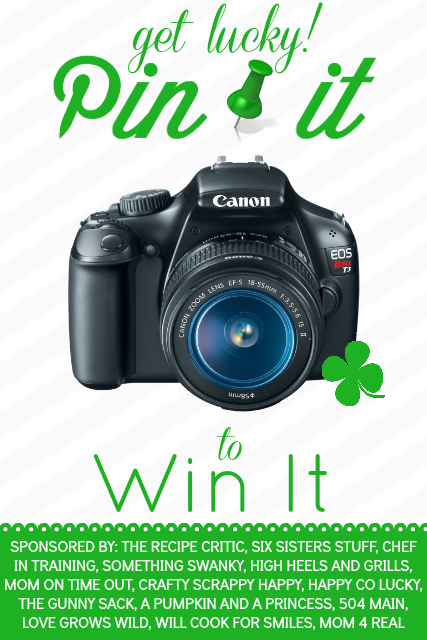 Get Lucky Pin It to Win It: Canon Rebel Giveaway! Come visit chef-in-training.com to enter for your chance to win! #giveaway