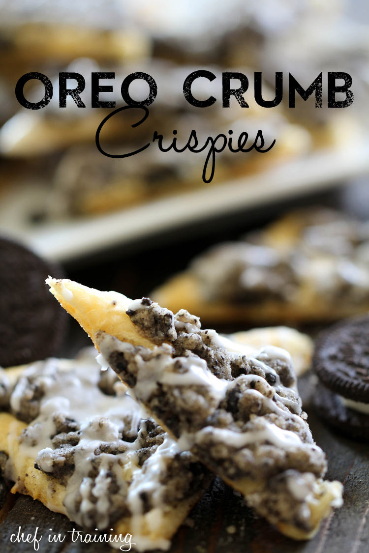 Oreo Crumb Crispies from chef-in-training.com ...These are INCREDIBLE! They whip up minutes and are a delicious treat!