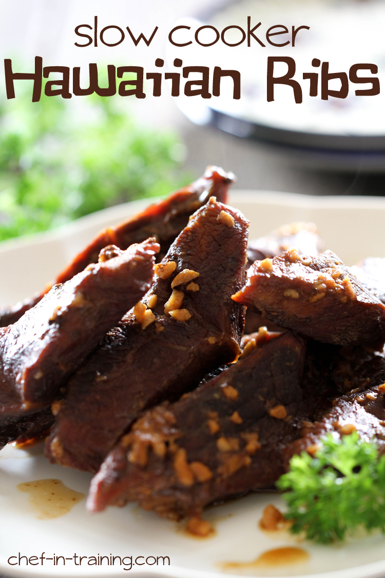 Slow Cooker Hawaiian Ribs on chef-in-training.com ...A delicious and EASY meal! Dump it in the slow cooker and let it do all the work for you!