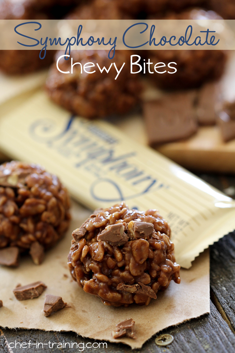 Symphony Chocolate Chewy Bites from chef-in-training.com ...These are SUPER EASY to make and are perfect to hit that chocolate craving! They are delicious!