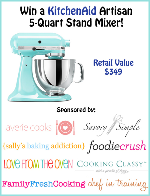Come visit chef-in-training.com to enter for your chance to win this AMAZING KitchenAid Mixer!