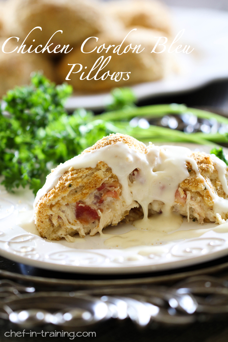 Chicken Cordon Bleu Pillows from chef-in-training.com ....This very well could be my family's new favorite dinner! You need to try this recipe out asap!