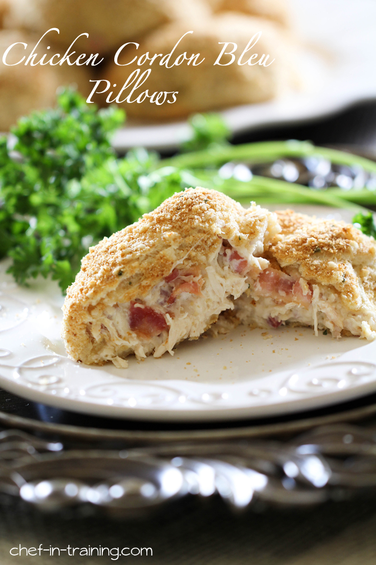 Chicken Cordon Bleu Pillows from chef-in-training.com ....This very well could be my family's new favorite dinner! You need to try this recipe out asap!