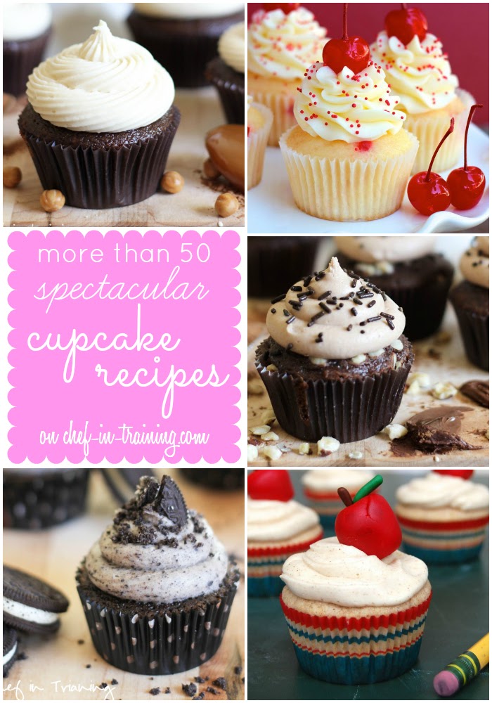OVER 50 Unique and Delicious CUPCAKE recipes on chef-in-training.com ...Every cupcake you could imagine rounded up into one INCREDIBLE list!