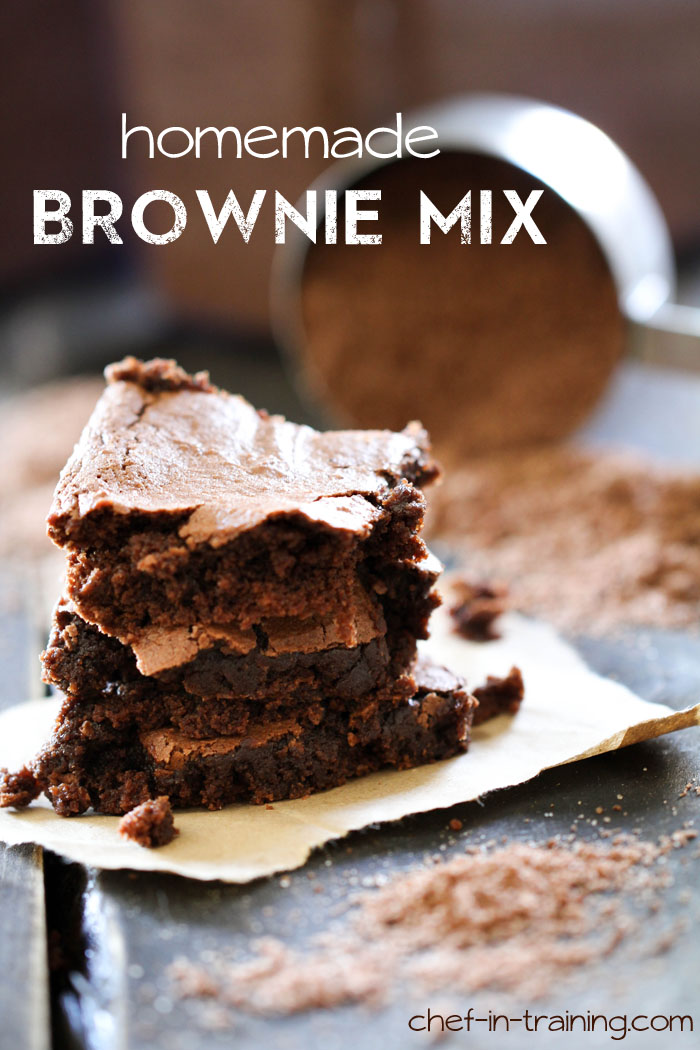 Homemade Brownie Mix from chef-in-training.com ...This is SUCH A GREAT recipe to have on hand. It stores for 10-12 weeks in an airtight container and makes easy and fun neighbor gifts for the holidays!