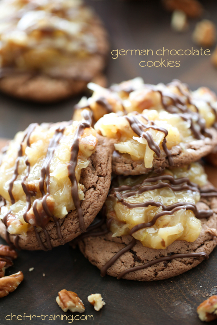German Chocolate Cookies from chef-in-training.com ...These cookies are seriously SO GOOD! A must try recipe!