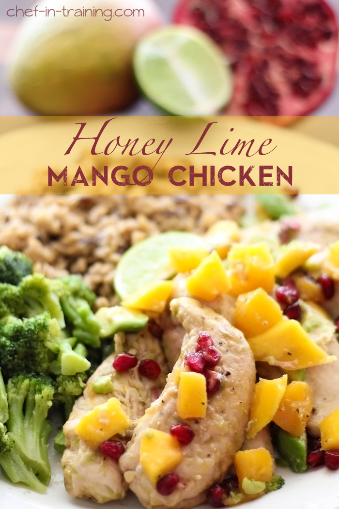 Honey Lime Mango Chicken from chef-in-training.com ...A dinner recipe that is as delicious as it is healthy!