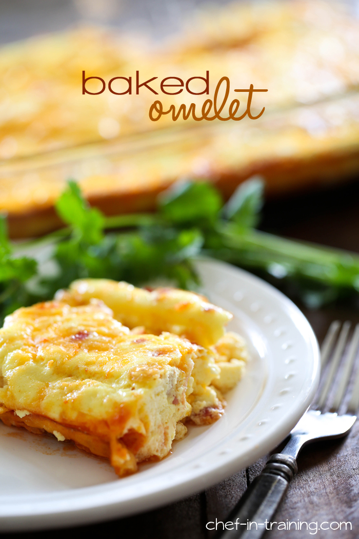 Baked Cheesy Omelet from chef-in-training.com ...The easiest and quickest way to make an omelet! So delicious too!