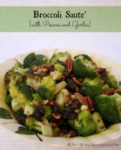 Broccoli Saute' {with Pecans and Garlic}