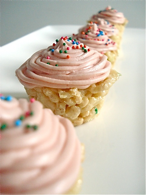 Cake Batter Rice Krispie Cupcakes