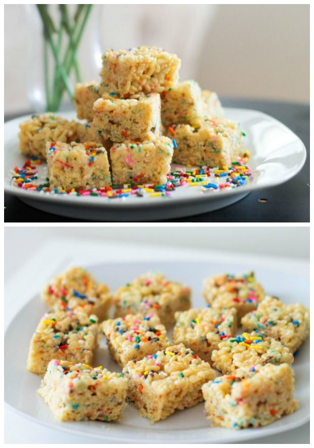 Cake Batter Rice Krispie Treats