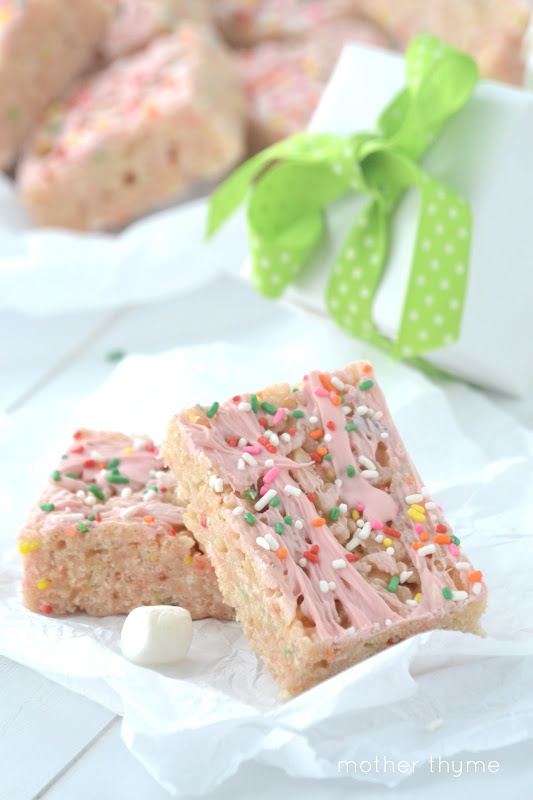 Cake Batter Rice Krispie Treats