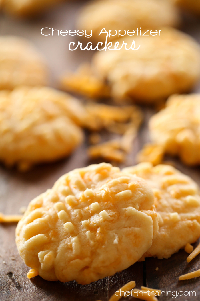 Cheesy Appetizer Crackers from chef-in-training.com ...These crackers are soft, fluffy, cheesy and ONLY FOUR ingredients! A definite must try recipe!