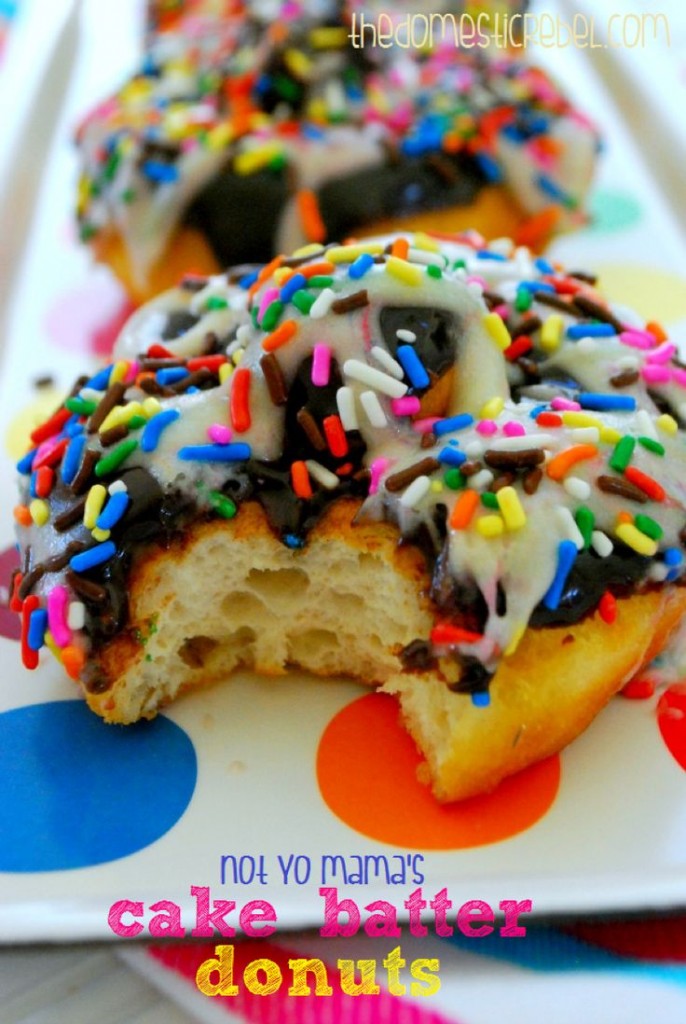 Not Yo Mama’s Cake Batter Donuts