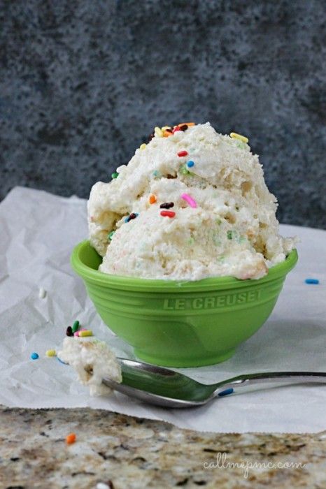 Skinny Cake Batter No Churn Ice Cream