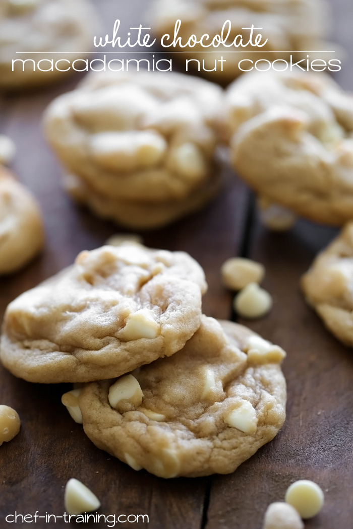 White Chocolate Macadamia Nut Cookies from chef-in-training.com …These cookies are soft and chewy and are honestly the best macadamia nut cookie recipe out there!