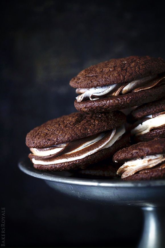 Black and White Brownie Sandwich Cookies