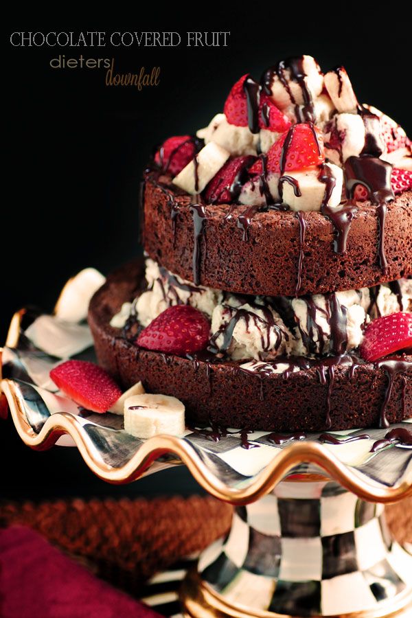 Brownies with Strawberry Banana Ice Cream and Hot Fudge