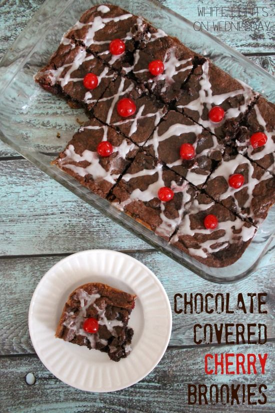 Chocolate Covered Cherry Brookies
