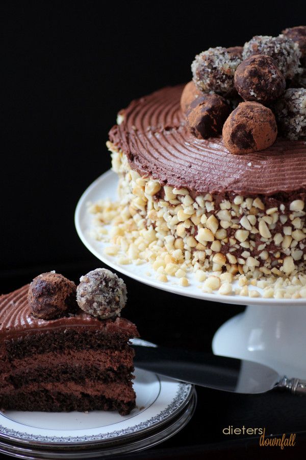 Chocolate Mousse Cake with Raspberry Truffles