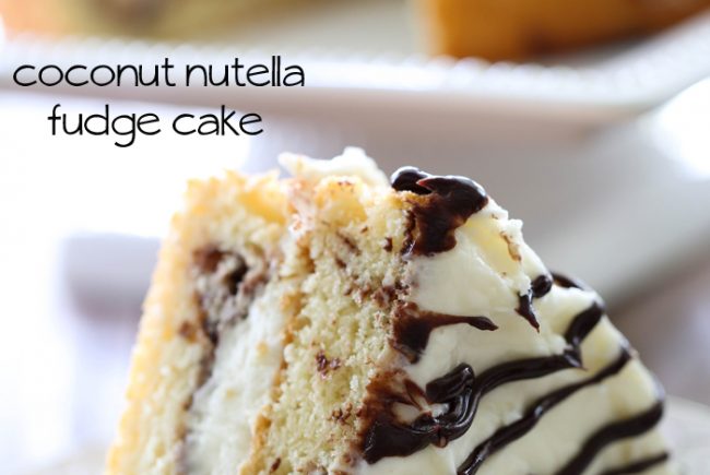 Coconut Nutella Fudge Cake