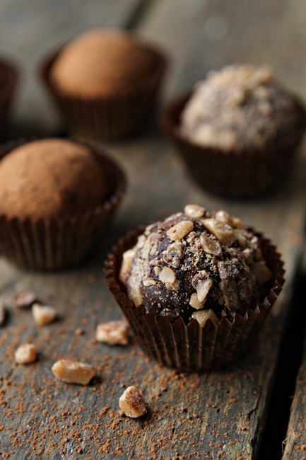 Dark Chocolate Toffee Truffles