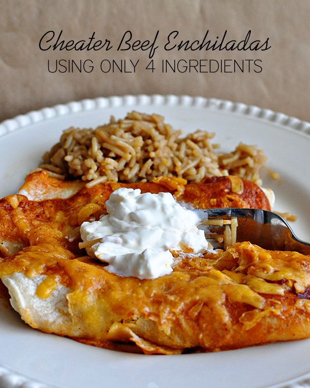 Easiest Cheater Beef Enchiladas - using only 4 ingredients