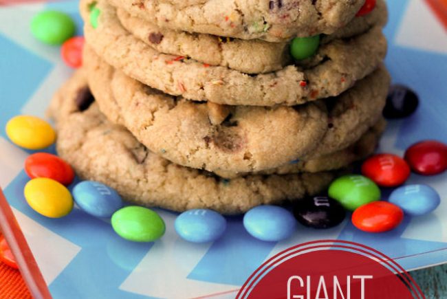 Giant M&M Cookies