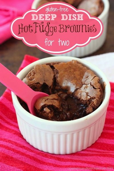 Gluten-Free Deep Dish Hot Fudge Brownies for Two