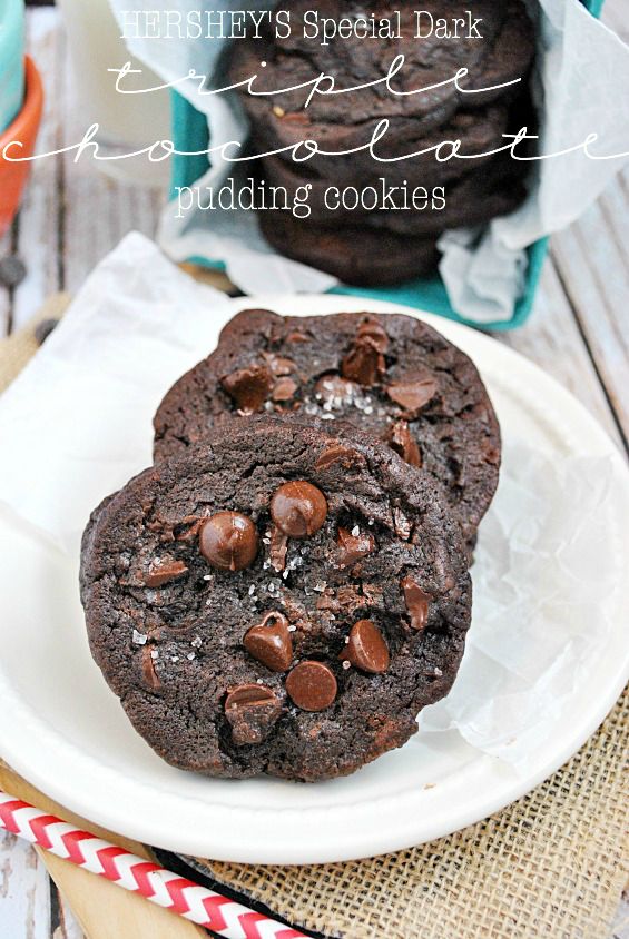 Hershey’s Special Dark Triple Chocolate Pudding Cookies
