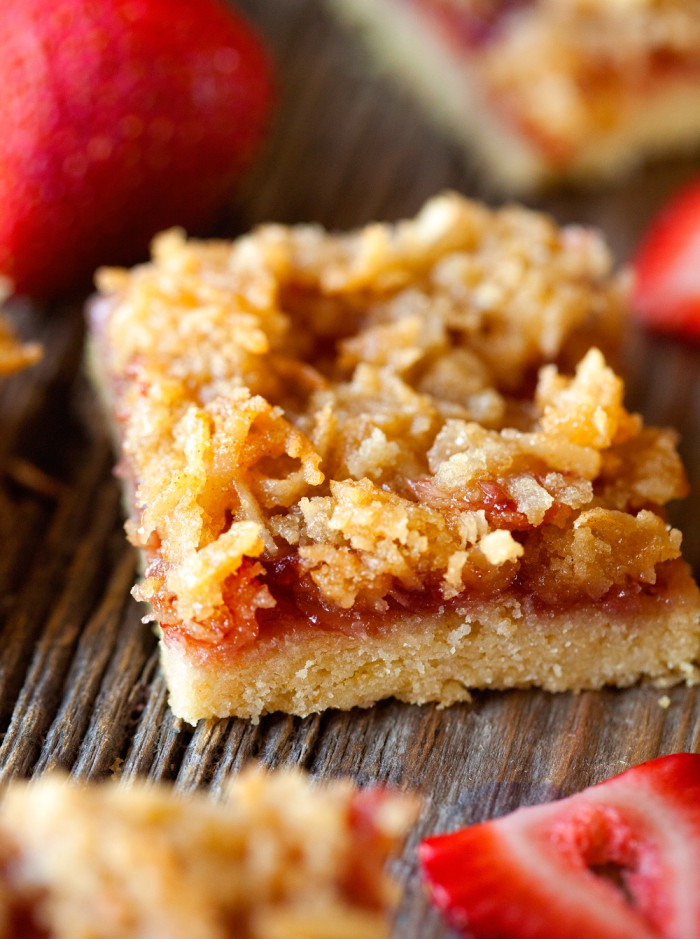 Dreamy Strawberry Coconut Bars on chef-in-training.com …These are AMAZING!