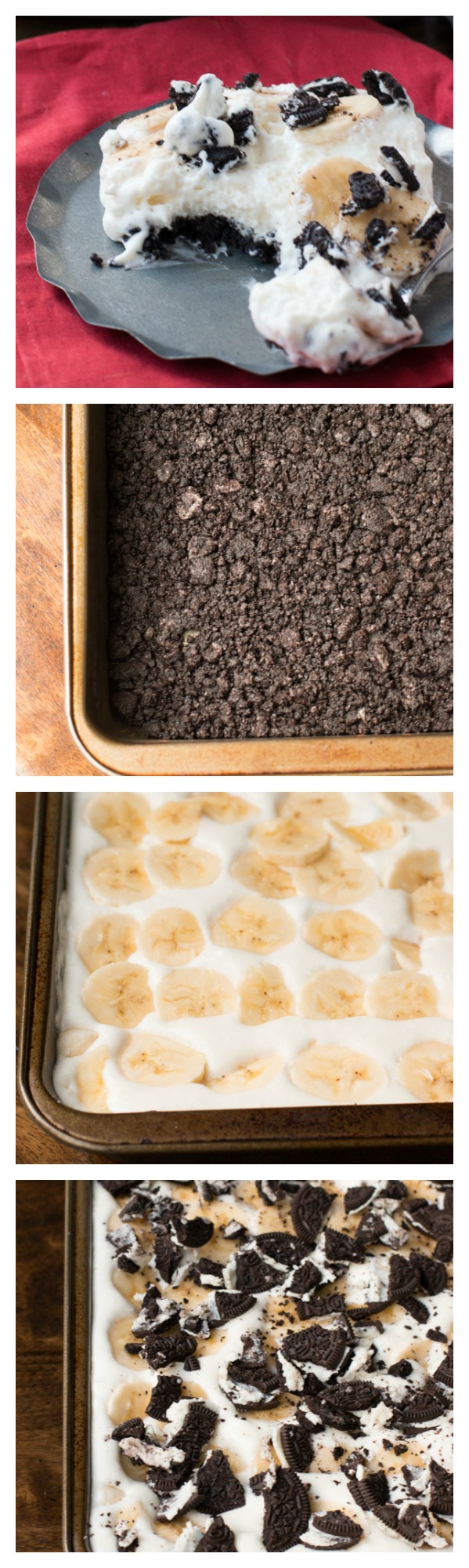 Oreo Cake with Bananas from Oh, Sweet Basil on chef-in-training.com …This cake is so easy and so delicious!