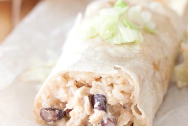 Quick and Easy Creamy Salsa Chicken Burritos